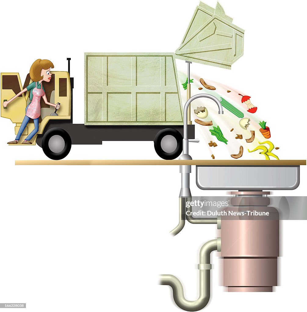 Garbage disposal illustration