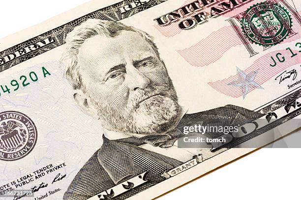 ulysses grant retrato - nota de cinquenta dólares americanos - fotografias e filmes do acervo