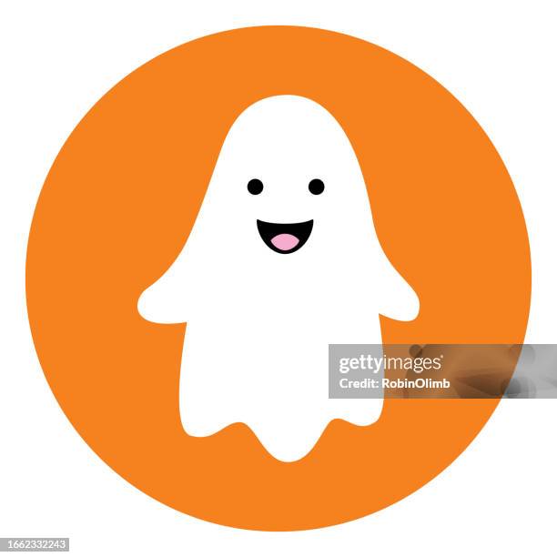 illustrazioni stock, clip art, cartoni animati e icone di tendenza di icona di cute little ghost - fantasma