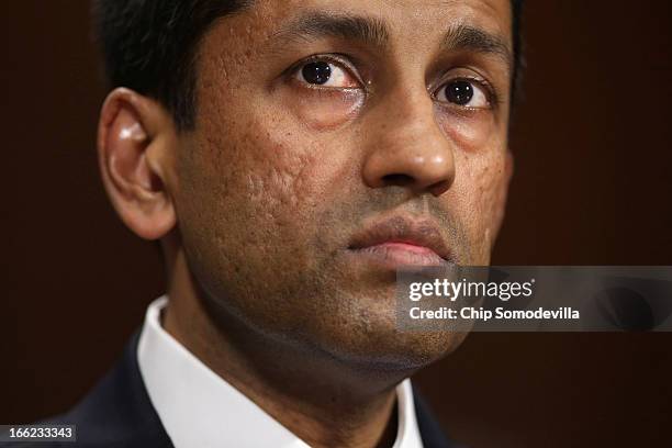 Principal Deputy Solicitor General of the United States Srikanth Srinivasan testifies before the Senate Judiciary Committee on Capitol Hill April 10,...