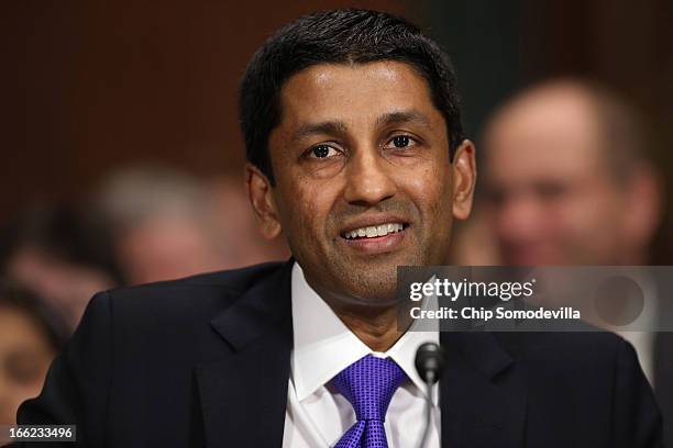 Principal Deputy Solicitor General of the United States Srikanth Srinivasan testifies before the Senate Judiciary Committee on Capitol Hill April 10,...