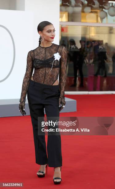 Amanda Campana attends a red carpet for the movie "Enea" at the 80th Venice International Film Festival on September 05, 2023 in Venice, Italy.
