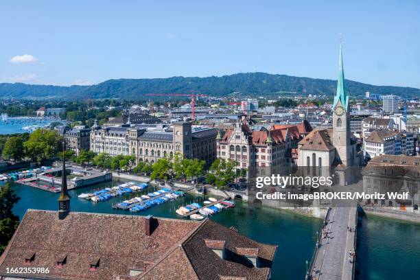 Fraumuenster City View With Limmat City Centre Zurich Switzerland, Photo