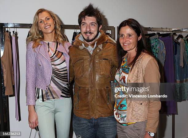 Veridiana Mallmann, Paolo Ruffini and Malita Rebecchi attend Oggetti Smarriti di Gumdesign - 2013 Milan Design Week on April 10, 2013 in Milan, Italy.