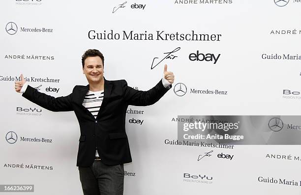 Guido Maria Kretschmer attends the Guido Maria Kretschmer For eBay Collection Launch at Label 2 on April 10, 2013 in Berlin, Germany.