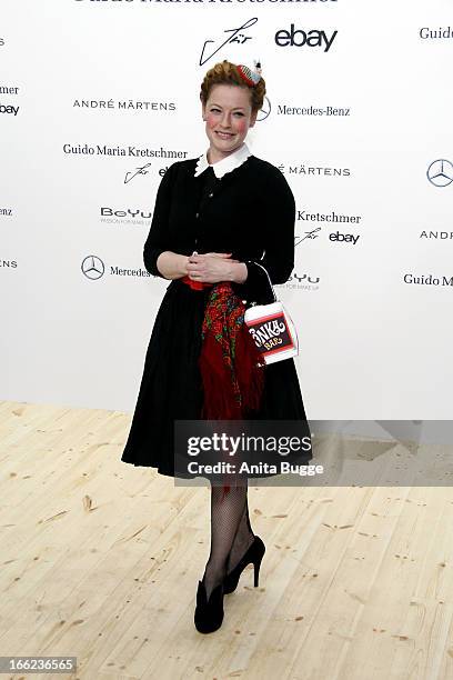 Enie van de Meiklokjes attends the Guido Maria Kretschmer For eBay Collection Launch at Label 2 on April 10, 2013 in Berlin, Germany.