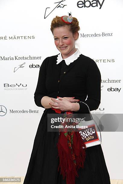 Enie van de Meiklokjes attends the Guido Maria Kretschmer For eBay Collection Launch at Label 2 on April 10, 2013 in Berlin, Germany.