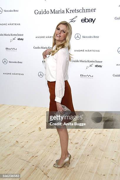 Tanja Buelter attends the Guido Maria Kretschmer For eBay Collection Launch at Label 2 on April 10, 2013 in Berlin, Germany.