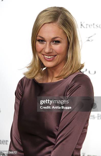 Ruth Moschner attends the Guido Maria Kretschmer For eBay Collection Launch at Label 2 on April 10, 2013 in Berlin, Germany.