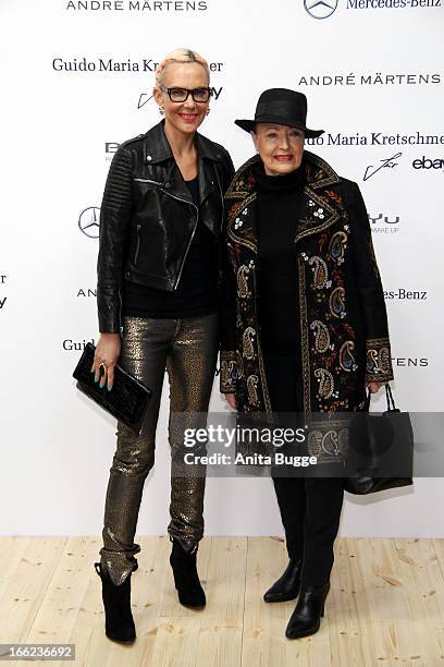 Natascha Ochsenknecht and her mother Baerbel attend the Guido Maria Kretschmer For eBay Collection Launch at Label 2 on April 10, 2013 in Berlin,...