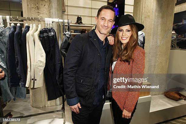 Soenke Moehring and Nazan Eckes attend the G-Star Raw Flagship Store Grand Opening Cologne on April 10, 2013 in Cologne, Germany.