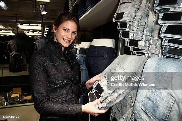 Paula Weigel attends the G-Star Raw Flagship Store Grand Opening Cologne on April 10, 2013 in Cologne, Germany.