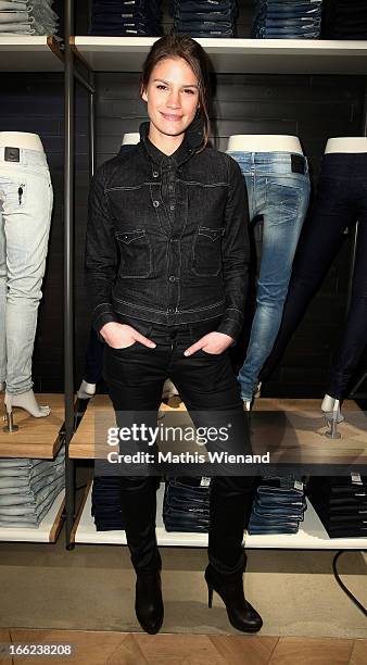 Paula Weigel attends the G-Star Raw Flagship Store Grand Opening Cologne on April 10, 2013 in Cologne, Germany.