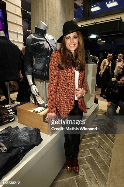 Nazan Eckes attends the G-Star Raw Flagship Store Grand Opening Cologne on April 10, 2013 in Cologne, Germany.