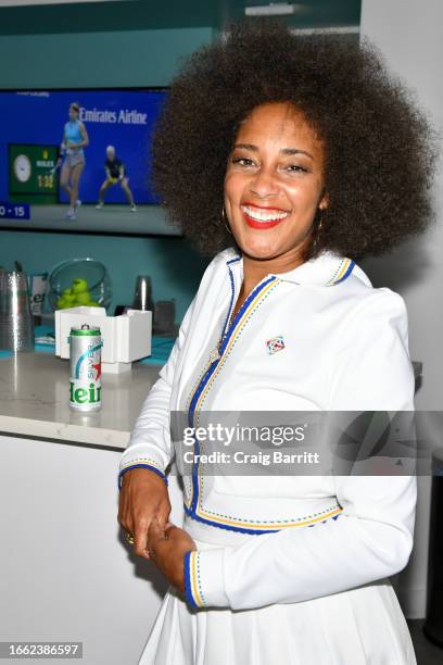 Amanda Seales attends the Heineken Suite of The US Open Tennis Championships at the USTA National Tennis Center In New York at USTA Billie Jean King...