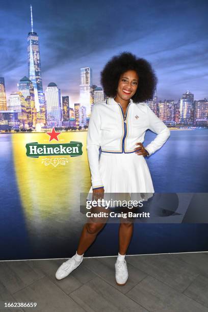 Amanda Seales attends the Heineken Suite of The US Open Tennis Championships at the USTA National Tennis Center In New York at USTA Billie Jean King...