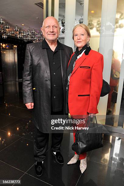 Steven Berkoff and Shelley Lee attend as John Hurt is awarded the Liberatum cultural honour at W hotel, Leicester Sq on April 10, 2013 in London,...