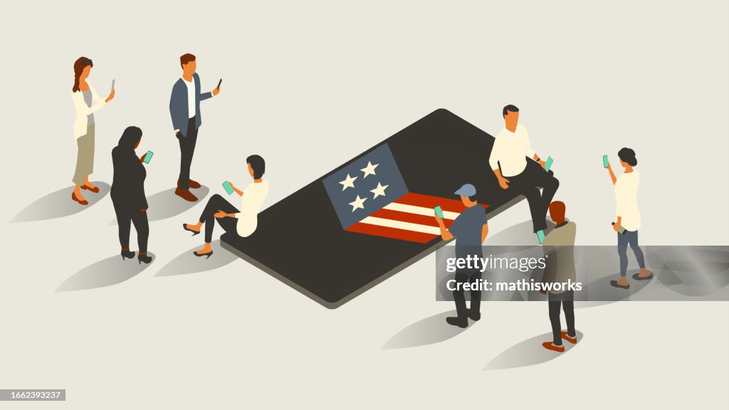 US flag on phone