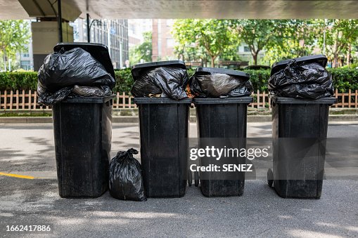 Trash Can On Curb High-Res Stock Photo Getty Images