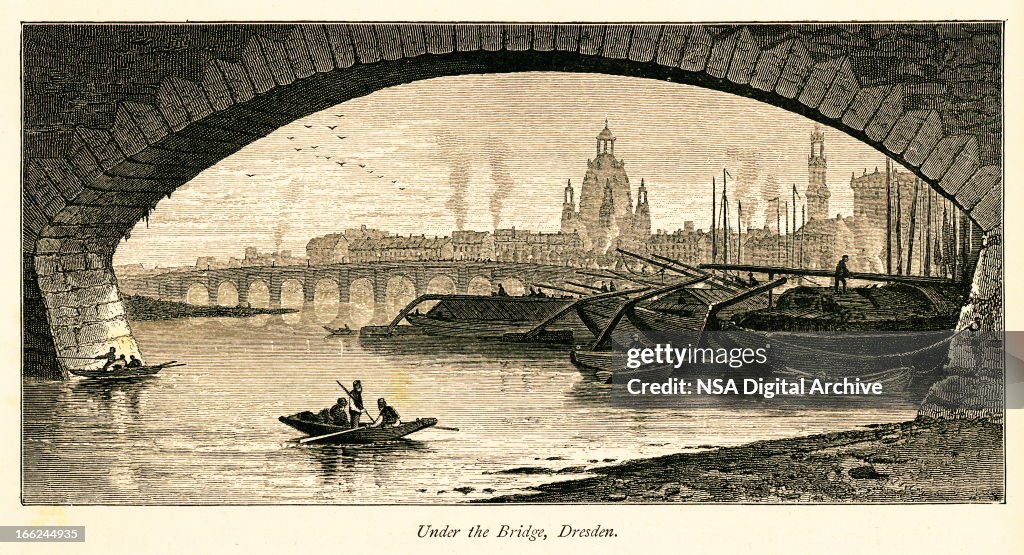 Under the Augustus Bridge, Dresden, Germany