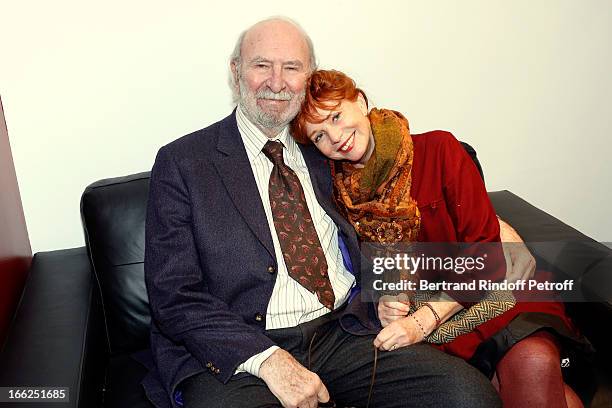 Jean-Pierre Marielle and wife Agathe Natanson attend 'Vivement Dimanche' French TV Show, for the 80th anniversary of Jean-Paul Belmondo, at Pavillon...