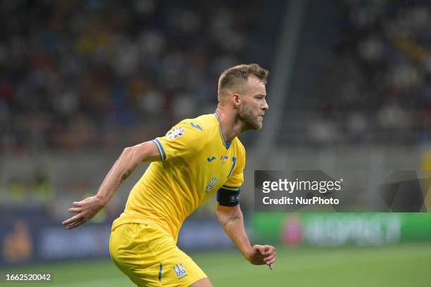 Andriy Yarmolenko of Ucraine during the UEFA EURO 2024 European qualifier match between Italy and Ucraine on 22 of September 2023 at Giuseppe Meazza...