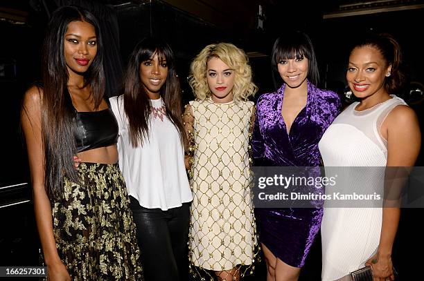 Jessica White, Kelly Rowland, Rita Ora, Bridget Kelly and La La Anthony attend the 4th Annual ELLE Women in Music Celebration at The Edison Ballroom...