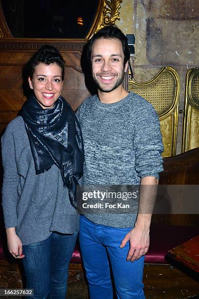 Gaelle Gauthier and Dan Menasche from musical comedy 'Mamma Mia' attend the Diana Espir' Show Case At the Reservoir Club on April 10, 2013 in Paris,...