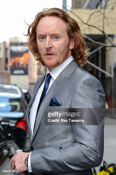 Actor Tony Curran leaves his Soho hotel on April 10, 2013 in New York City.