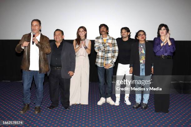 Gustavo Loza, Silverio Palacios, Isabel Burr, Héctor Jiménez, Ricardo Abarca, Amorita Rasgado and Raquel Garza attends the photocall of the movie...