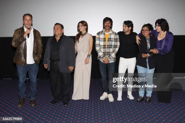 Gustavo Loza, Silverio Palacios, Isabel Burr, Héctor Jiménez, Ricardo Abarca, Amorita Rasgado and Raquel Garza attends the photocall of the movie...