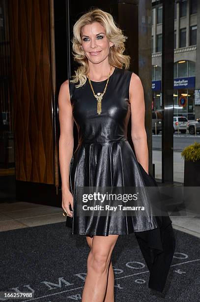 Actress McKenzie Westmore leaves her Soho hotel on April 10, 2013 in New York City.