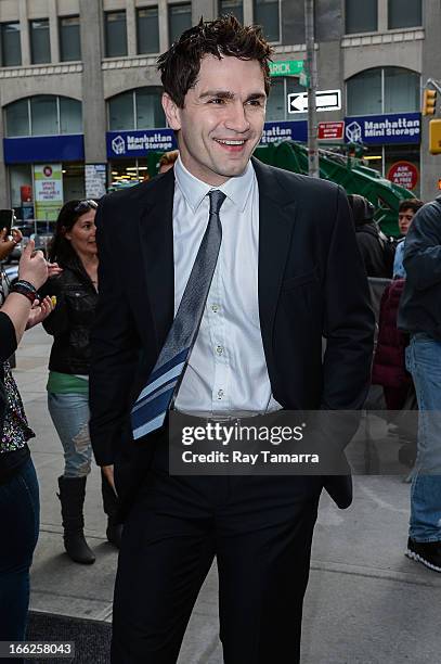 Actor Sam Witwer leaves his Soho hotel on April 10, 2013 in New York City.