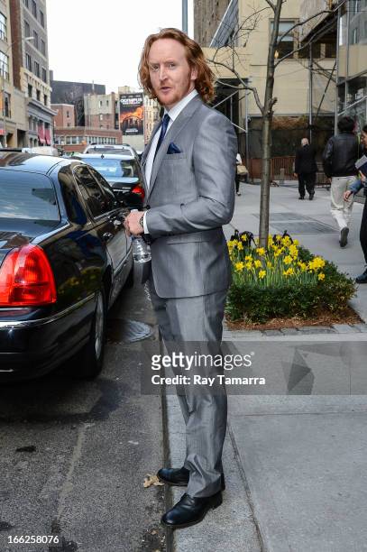 Actor Tony Curran leaves his Soho hotel on April 10, 2013 in New York City.