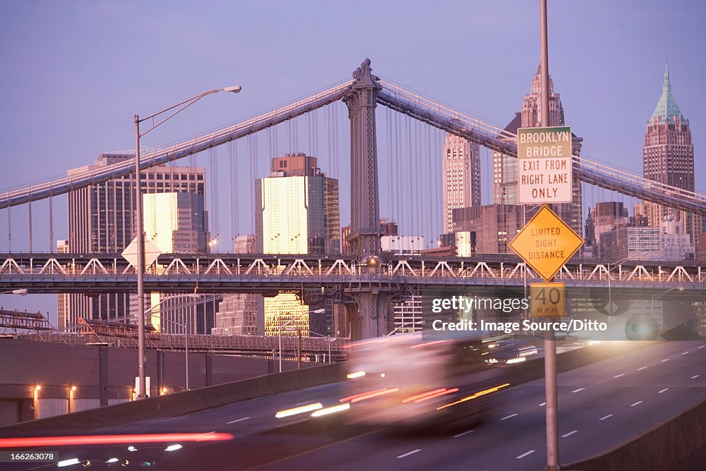 Time lapse view of New York City traffic