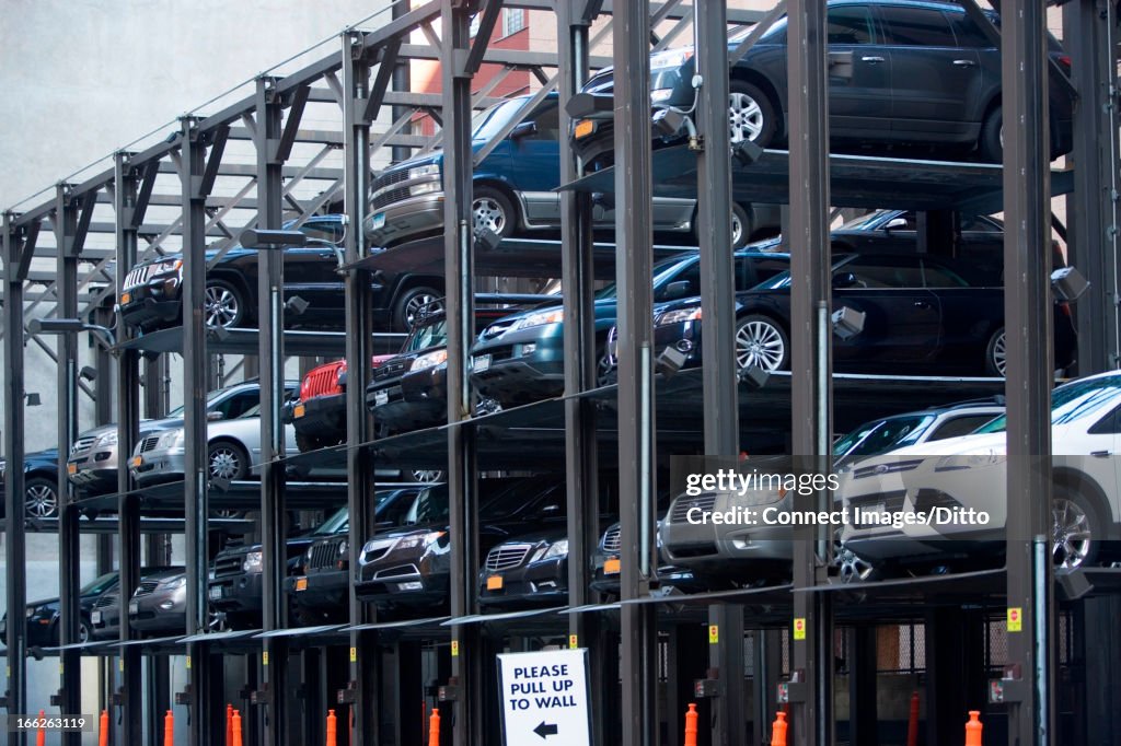 Cars in parking structure