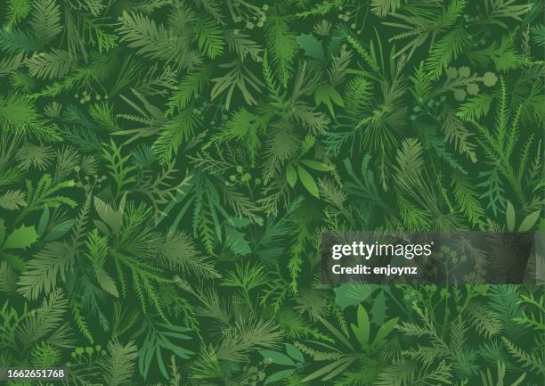 seamless green living wall background - vertical garden stock illustrations