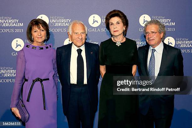 Laureat 2013 Jean d'Ormesson and wife between President UHJ Martine Dassault and husband Laurent Dassault attend 'Scopus Awards 2013', Taste of...