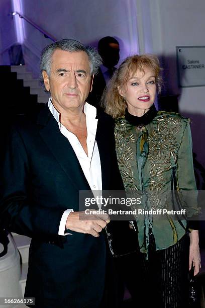 Bernard Henri Levy and Arielle Dombasle attend 'Scopus Awards 2013', Taste of Knowledge at Espace Cambon Capucines on April 10, 2013 in Paris, France.