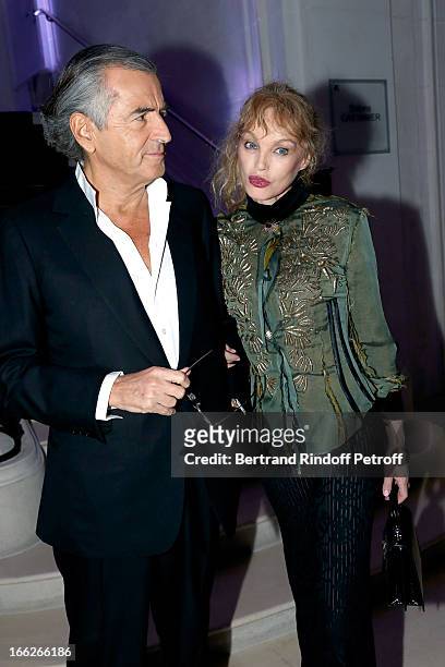 Bernard Henri Levy and Arielle Dombasle attend 'Scopus Awards 2013', Taste of Knowledge at Espace Cambon Capucines on April 10, 2013 in Paris, France.