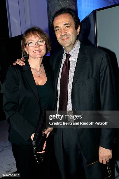 Claude Chirac and Husband Frederic Salat Baroux attend 'Scopus Awards 2013', Taste of Knowledge at Espace Cambon Capucines on April 10, 2013 in...