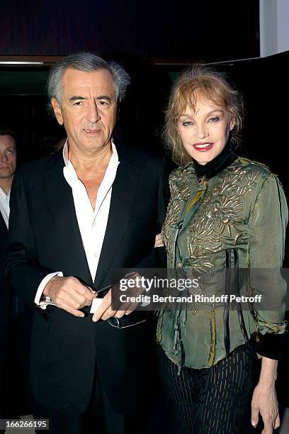 Bernard Henri Levy and Arielle Dombasle attend 'Scopus Awards 2013', Taste of Knowledge at Espace Cambon Capucines on April 10, 2013 in Paris, France.