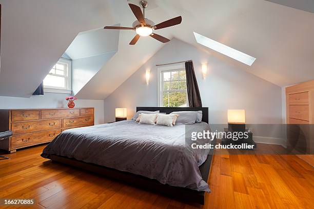 master bedroom - skylight stock pictures, royalty-free photos & images