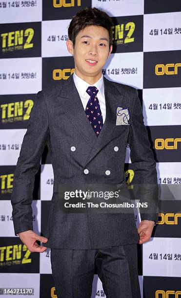 Choi Woo-Sik attends the OCN Drama 'TEN 2' press conference at Sangam CGV on April 10, 2013 in Seoul, South Korea.