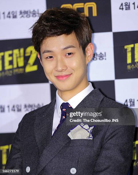 Choi Woo-Sik attends the OCN Drama 'TEN 2' press conference at Sangam CGV on April 10, 2013 in Seoul, South Korea.