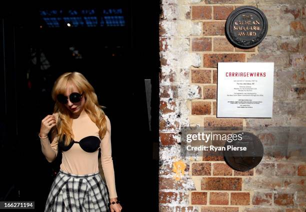 Crowds arrive at Carriageworks during Mercedes-Benz Fashion Week Australia Spring/Summer 2013/14 at Carriageworks on April 8, 2013 in Sydney,...