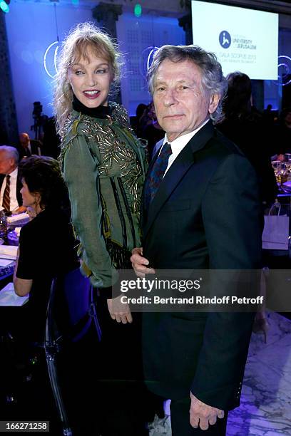 Arielle Dombasle and Roman Polanski attend 'Scopus Awards 2013', Taste of Knowledge at Espace Cambon Capucines on April 10, 2013 in Paris, France.