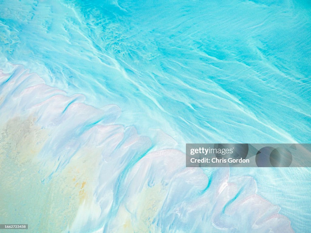 Abstract aerial view of sand and water patterns