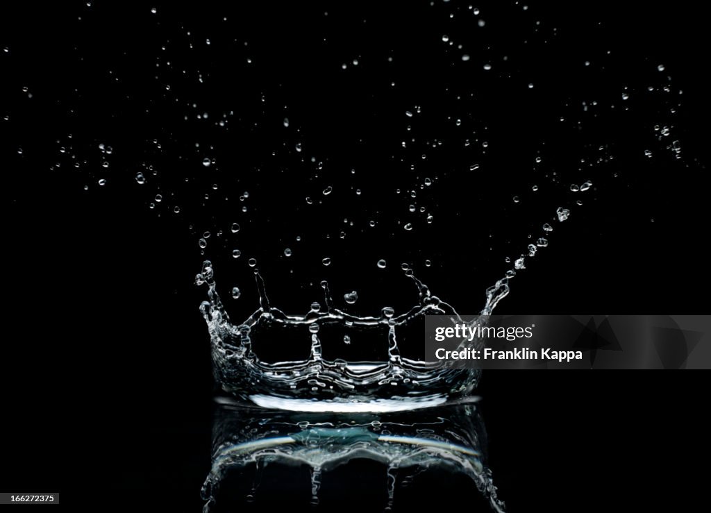 Close up of splashing water droplet