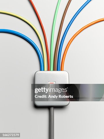 Colorful cords from light switch Colorful cords from light switch